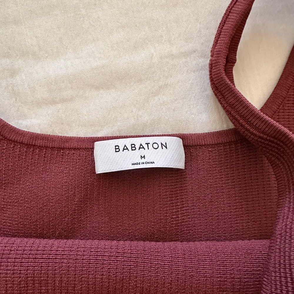 Babaton Burgundy Ribbed Knit Top - Picture 2 of 2